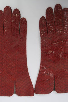 Red Snakeskin Gloves