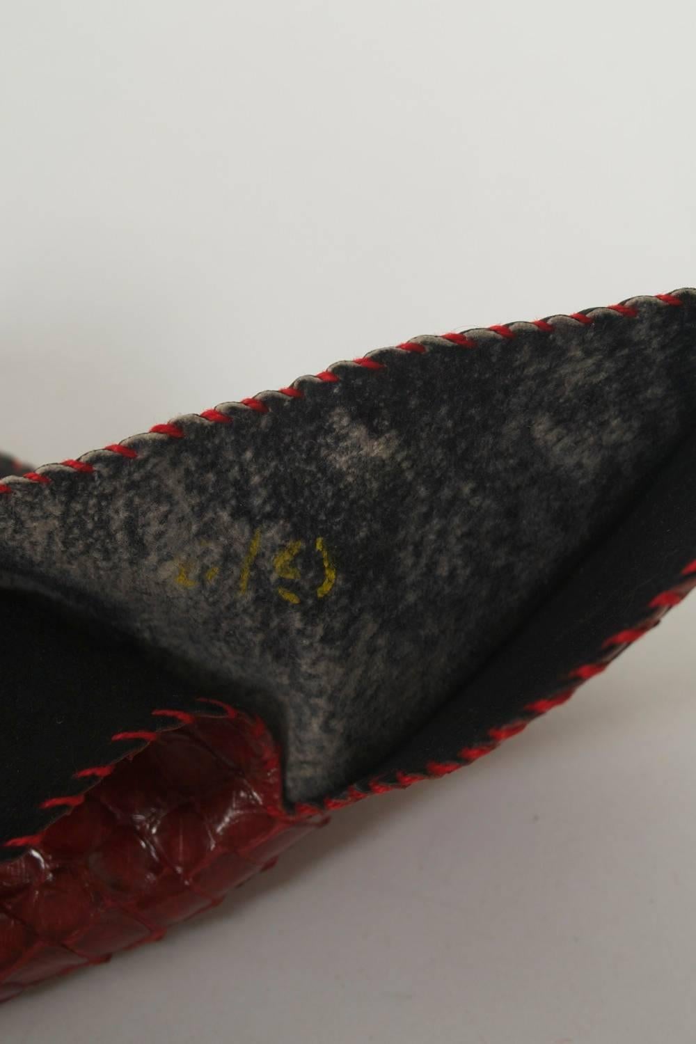 Red Snakeskin Gloves For Sale 2