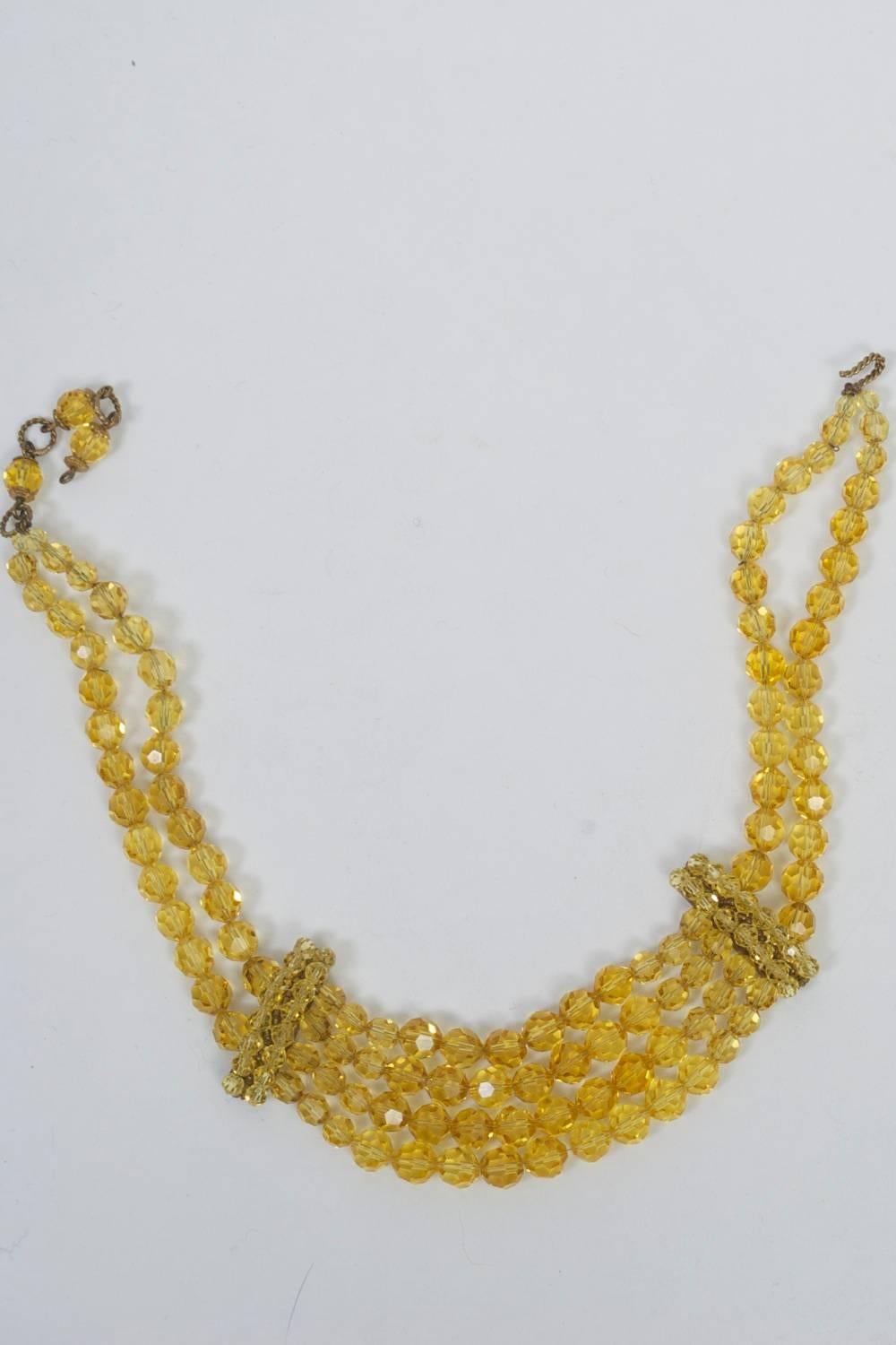 Yellow Crystal Necklace, Coppola e Toppo? In Excellent Condition For Sale In Alford, MA