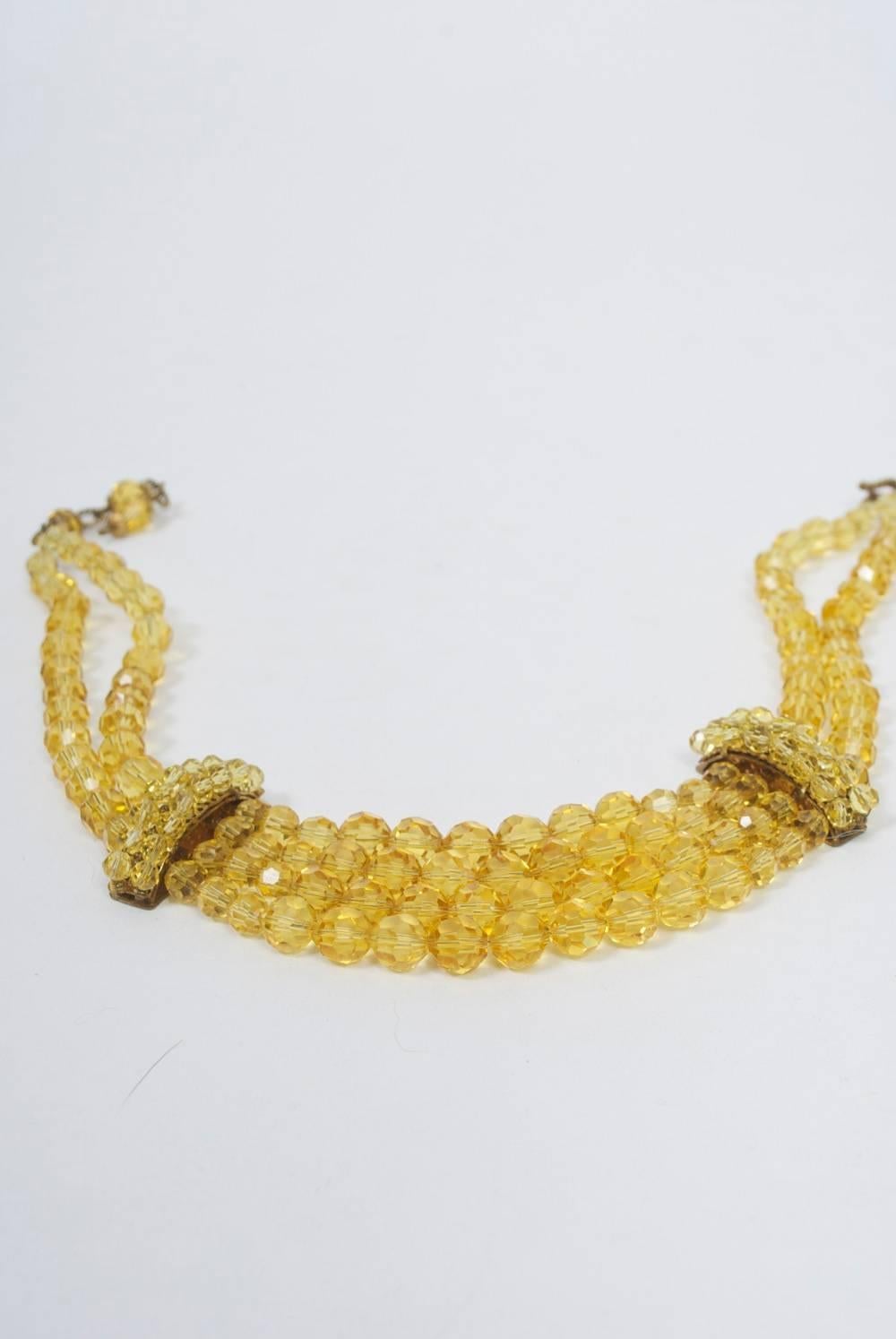 Yellow Crystal Necklace, Coppola e Toppo? In Excellent Condition For Sale In Alford, MA