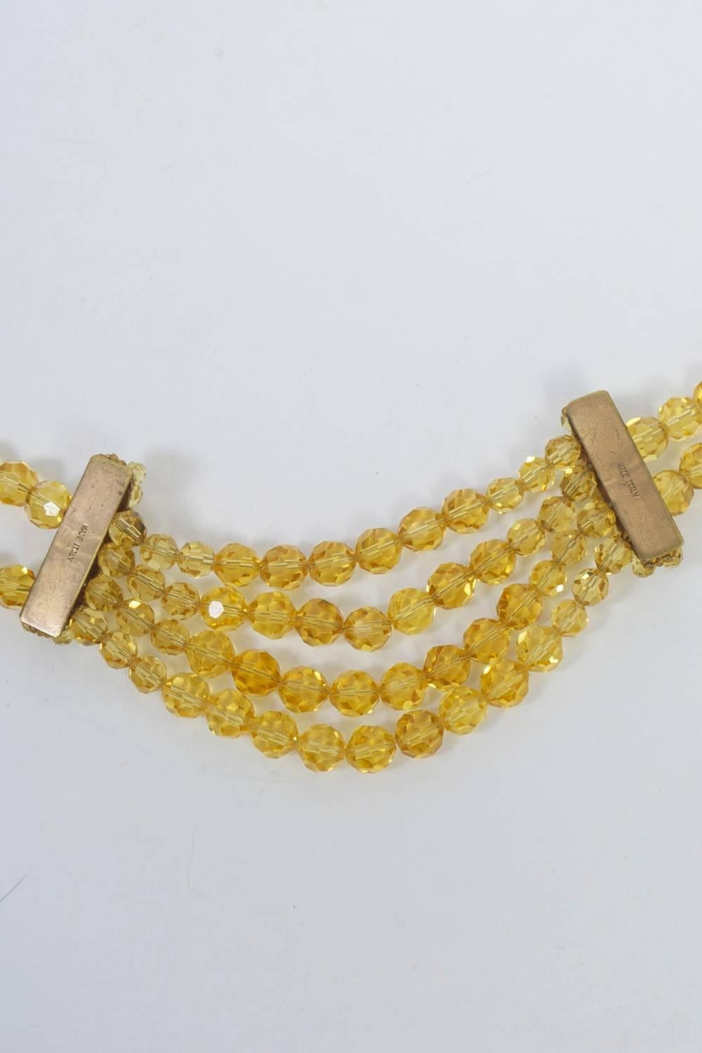 Yellow Crystal Necklace, Coppola e Toppo? For Sale 1