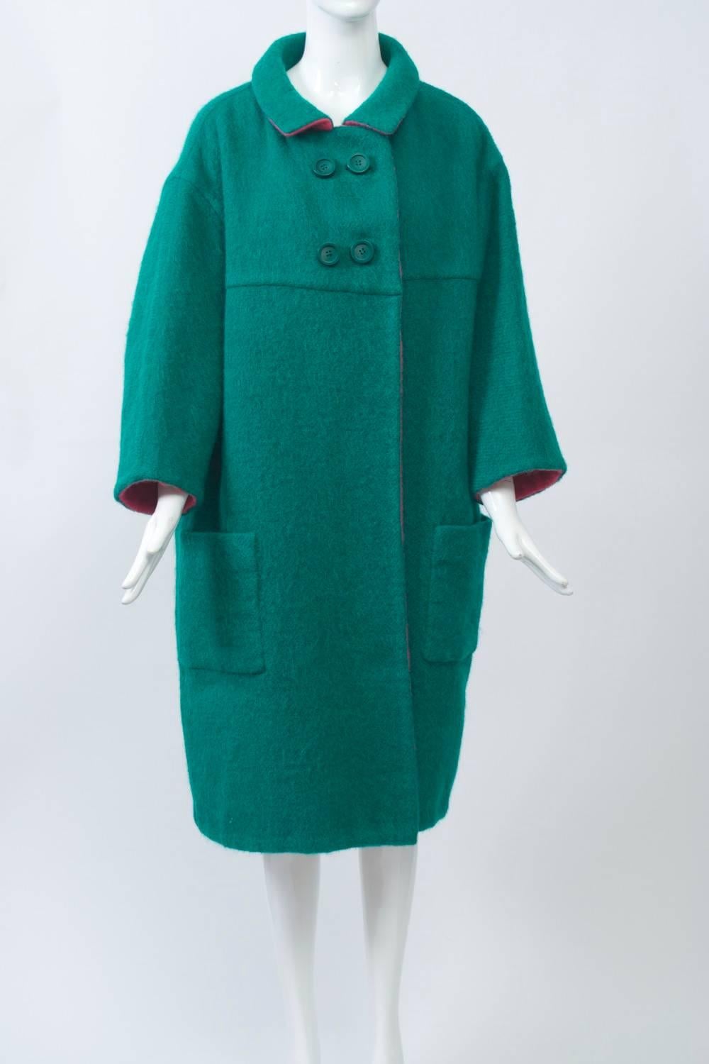 green mohair coat