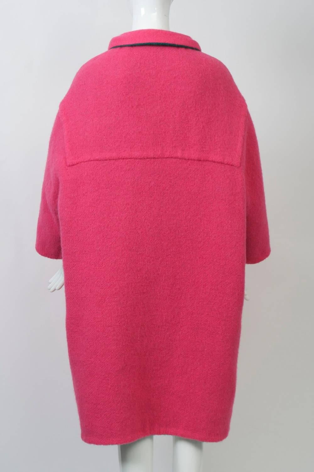 Women's 1960s Reversible Green/Pink Mohair Coat
