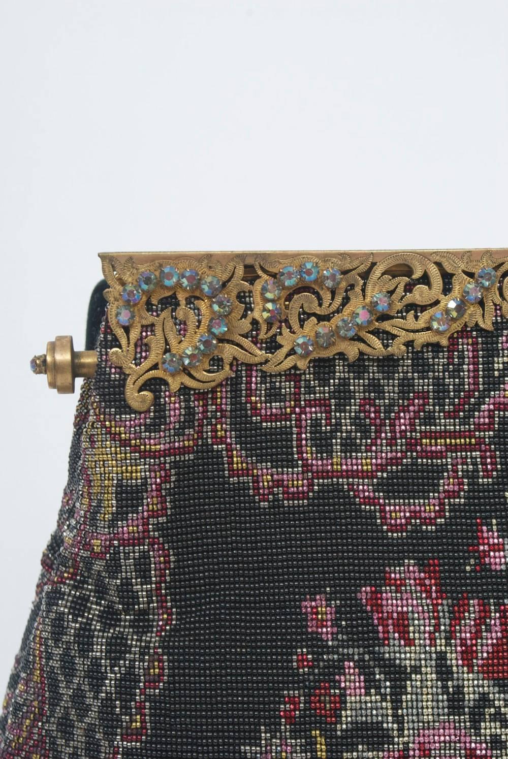 Women's Floral Microbeaded Evening Bag For Sale