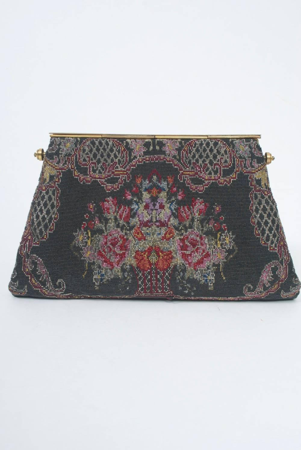 Floral Microbeaded Evening Bag For Sale 1