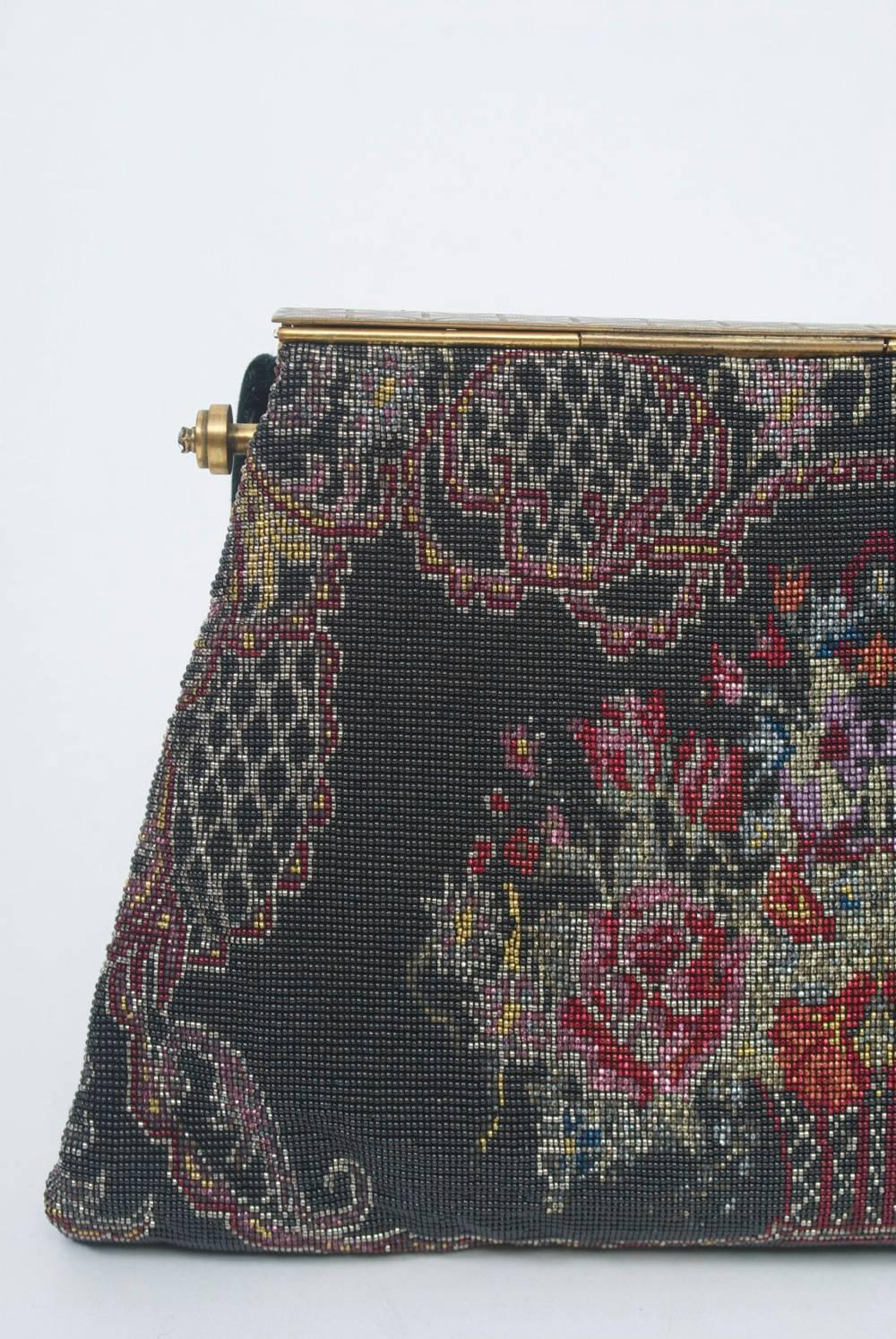 Floral Microbeaded Evening Bag For Sale 2