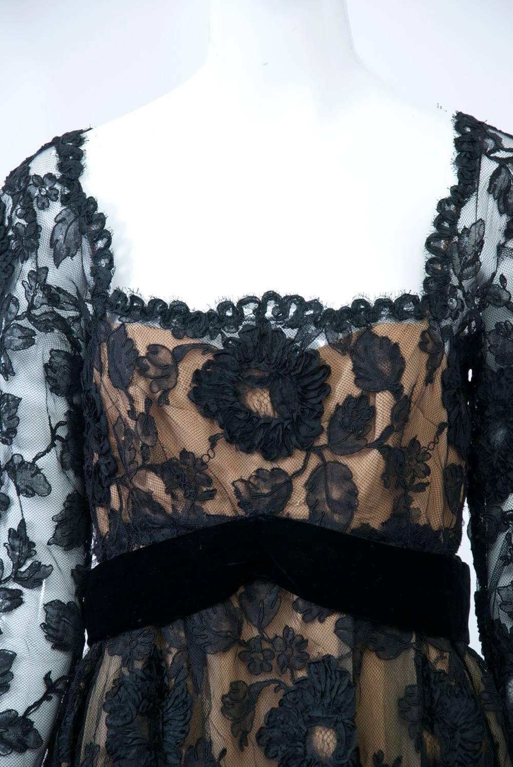 nude black lace dress