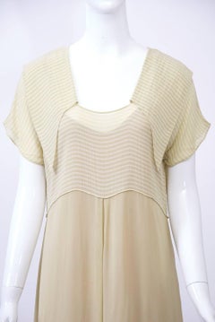 Victoria Falls Sheer Beige Midi Dress and Slip