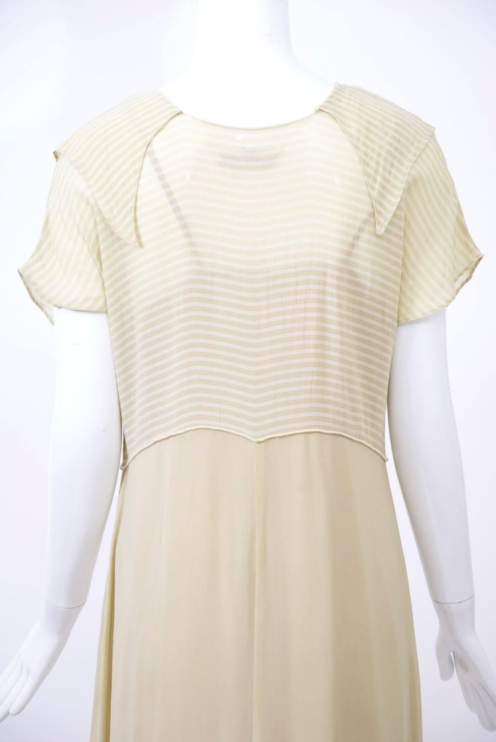 Victoria Falls Sheer Beige Midi Dress and Slip For Sale at 1stDibs ...