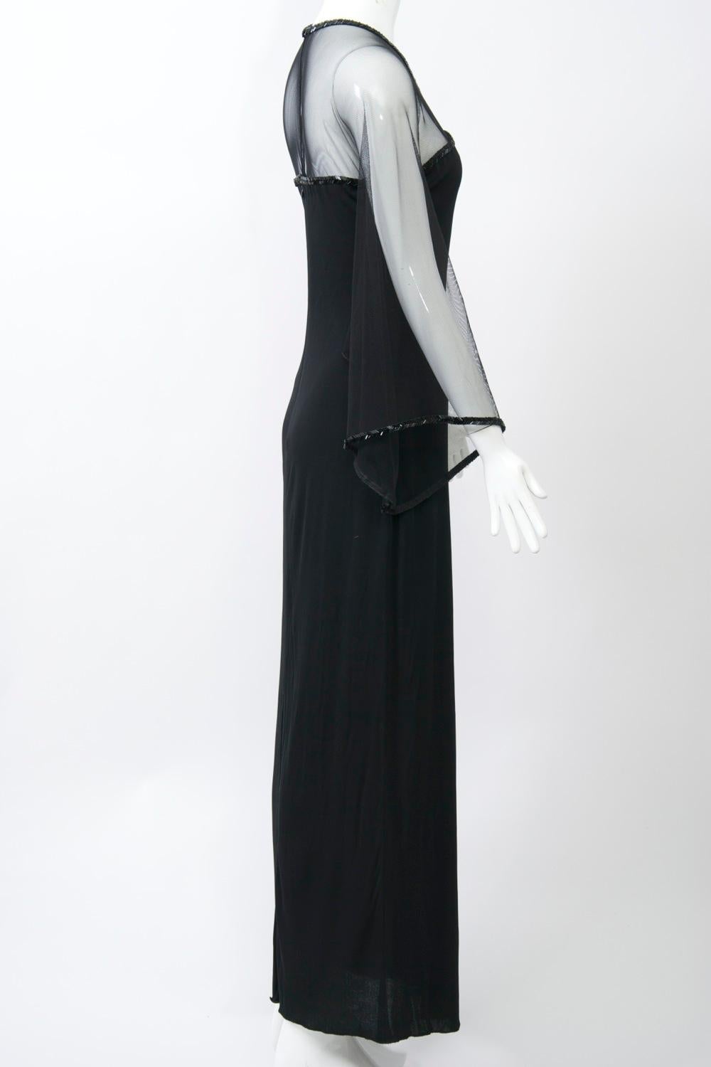Holly Harp Black Gown with Net Top In Excellent Condition In Alford, MA
