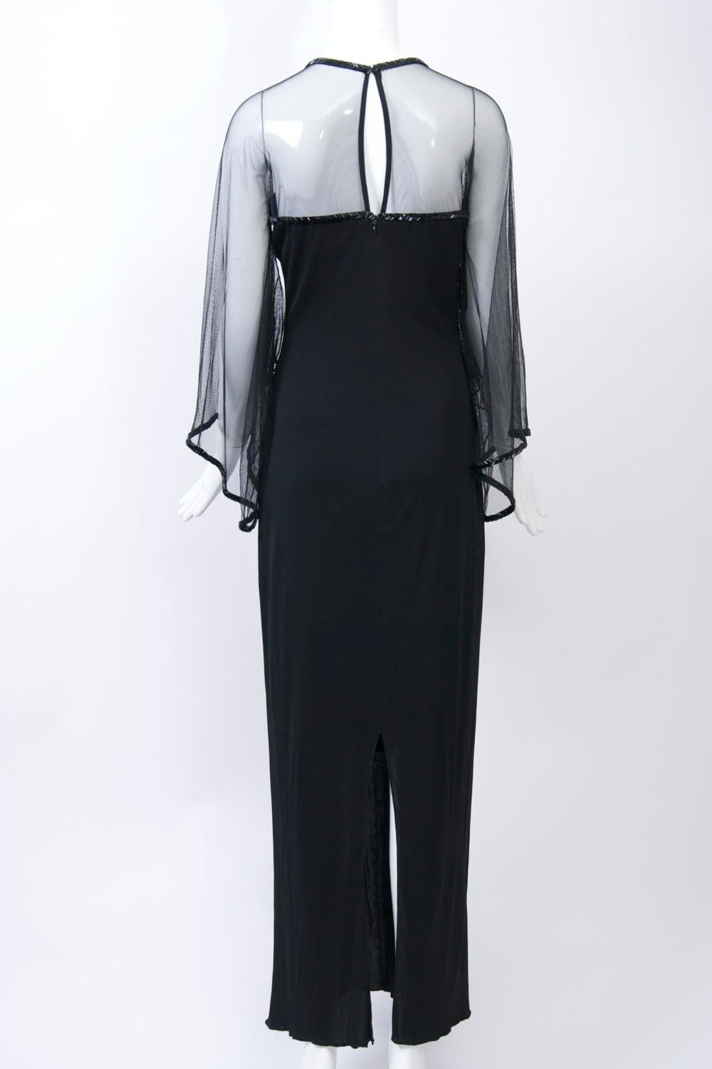 Holly Harp Black Gown with Net Top 2