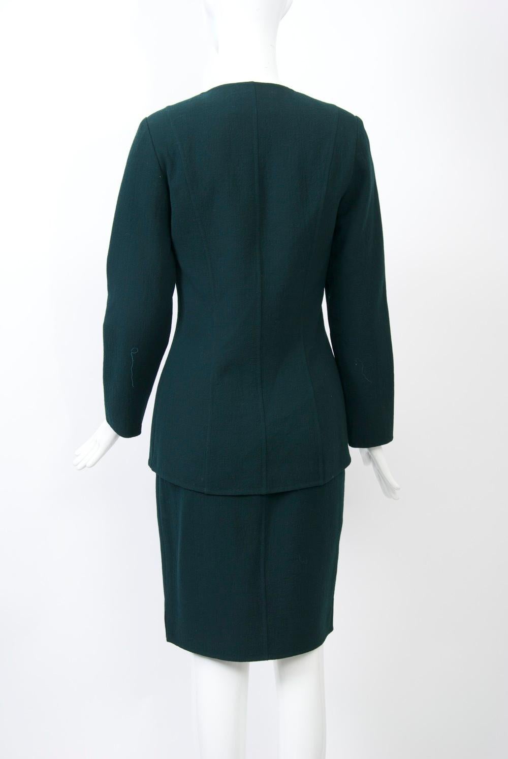 Black Geoffrey Beene Forest Green Suit For Sale