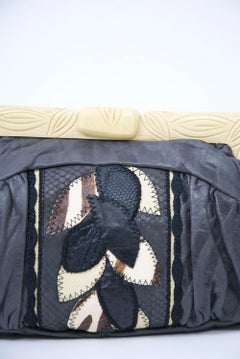 Patchwork Clutch with Bakelite Frame
