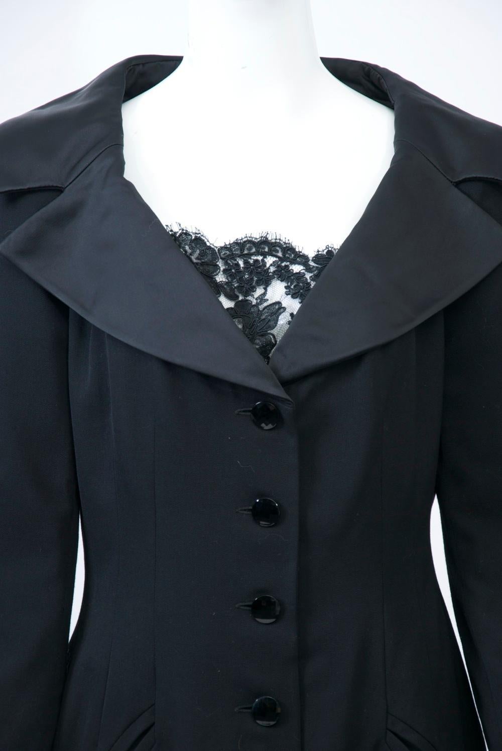 Jean Louis Scherrer Black Coatdress In Excellent Condition For Sale In Alford, MA