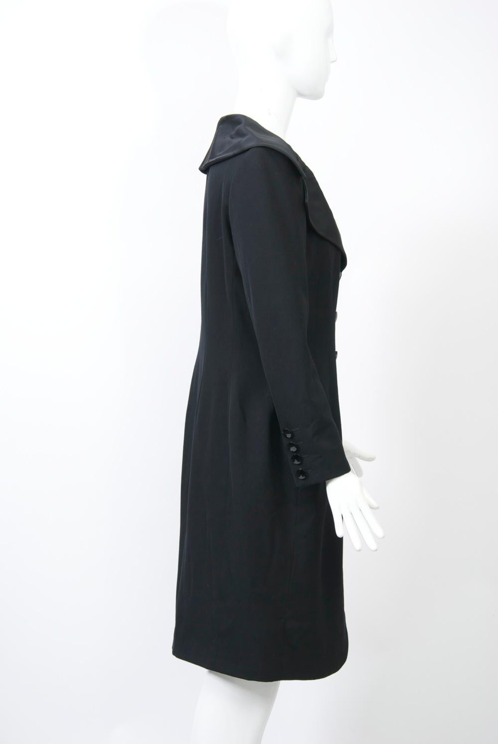 Jean Louis Scherrer Black Coatdress For Sale 1
