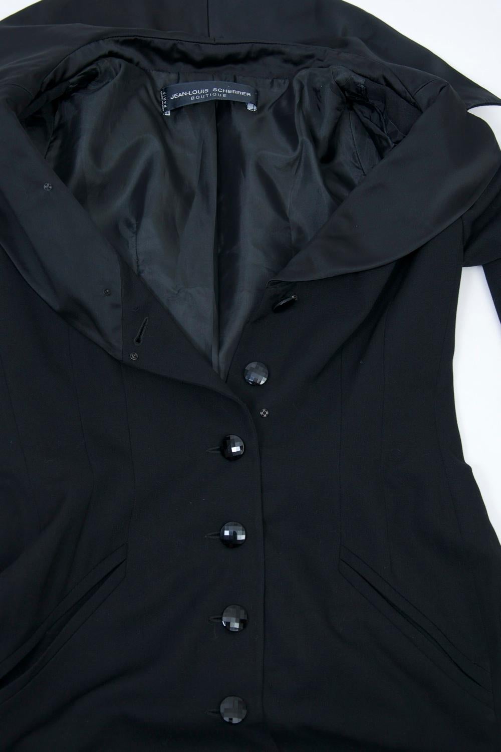 Jean Louis Scherrer Black Coatdress For Sale 5
