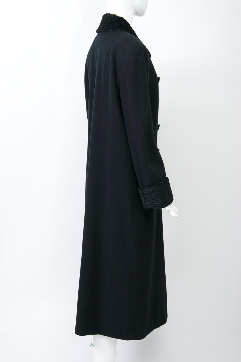 Dior Schwarzer Mantel aus den 1980er Jahren Damen im Angebot
