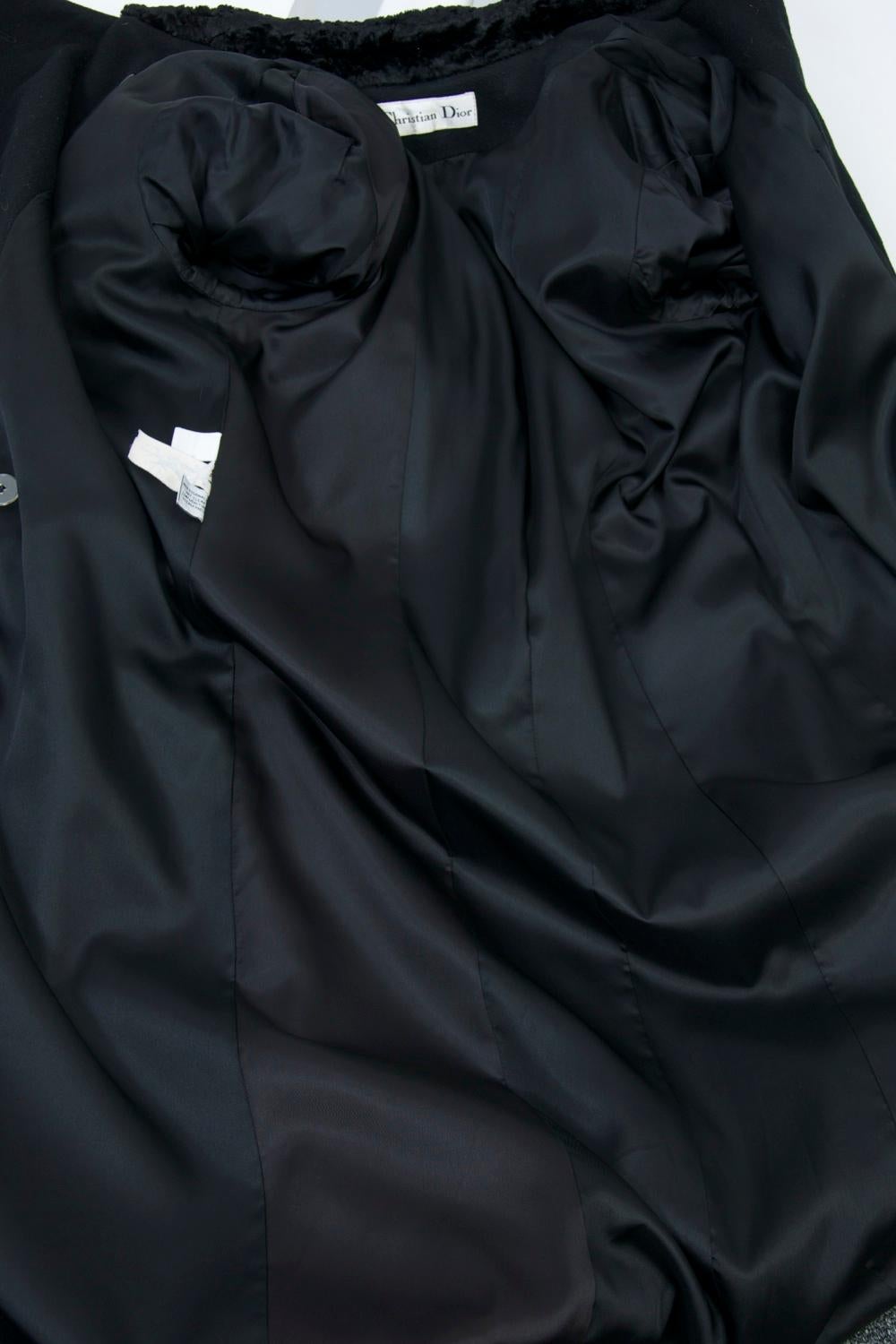 Dior Schwarzer Mantel aus den 1980er Jahren im Angebot 4