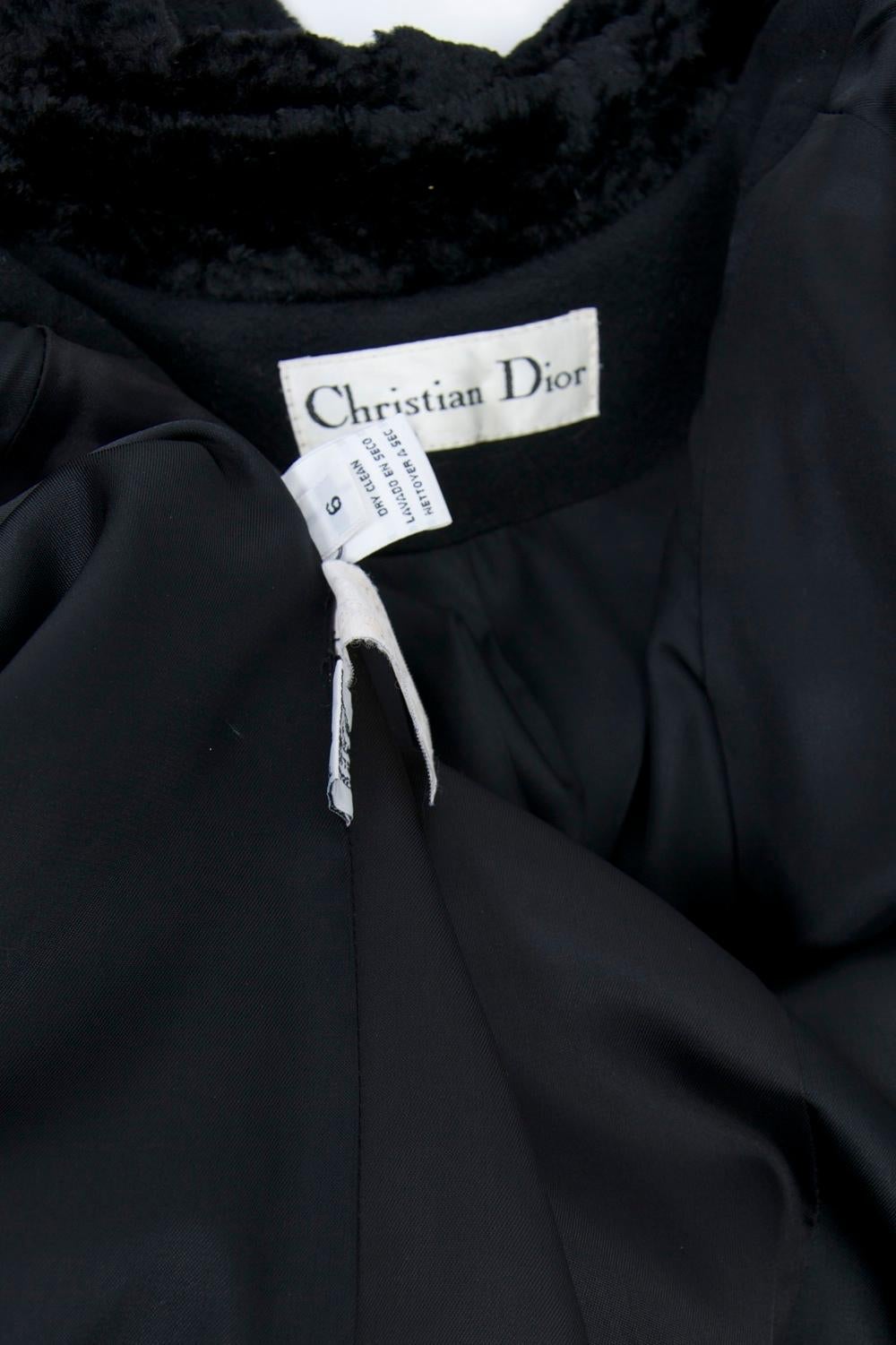 Dior Schwarzer Mantel aus den 1980er Jahren im Angebot 5