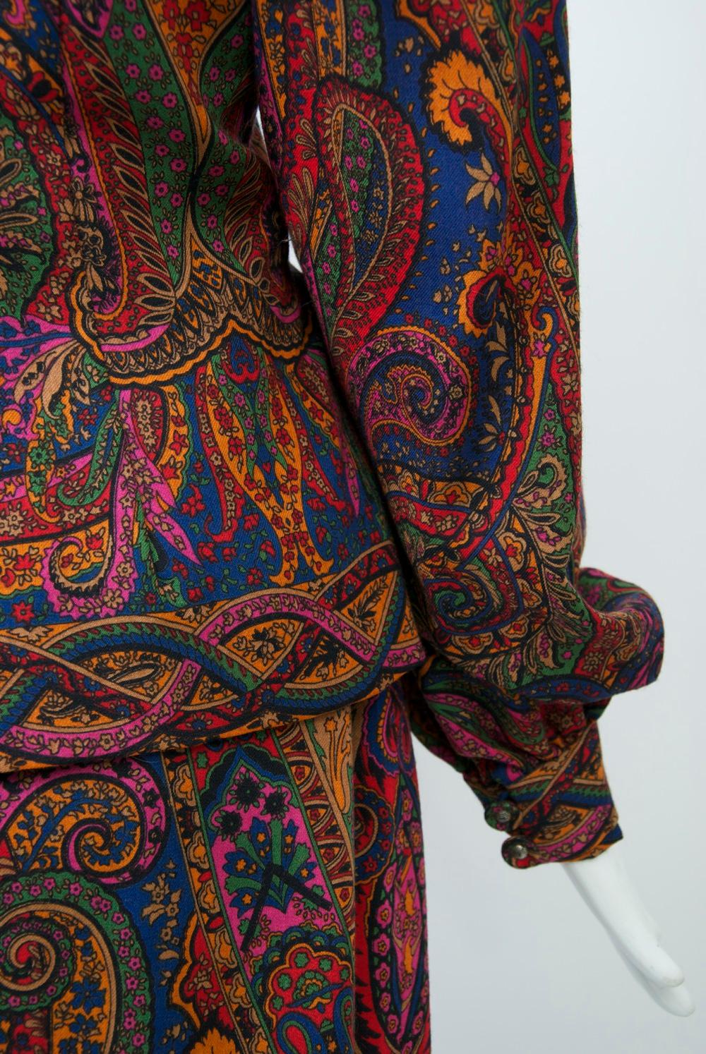 Pauline Trigère Paisley Two-Piece Suit / Dress For Sale 1
