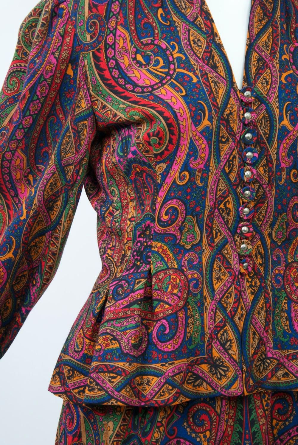 Pauline Trigère Paisley Two-Piece Suit / Dress For Sale 2