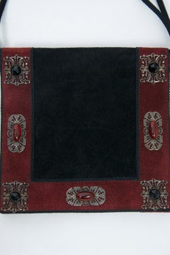 Jean Louis Scherrer Suede Bag with Deco Motifs