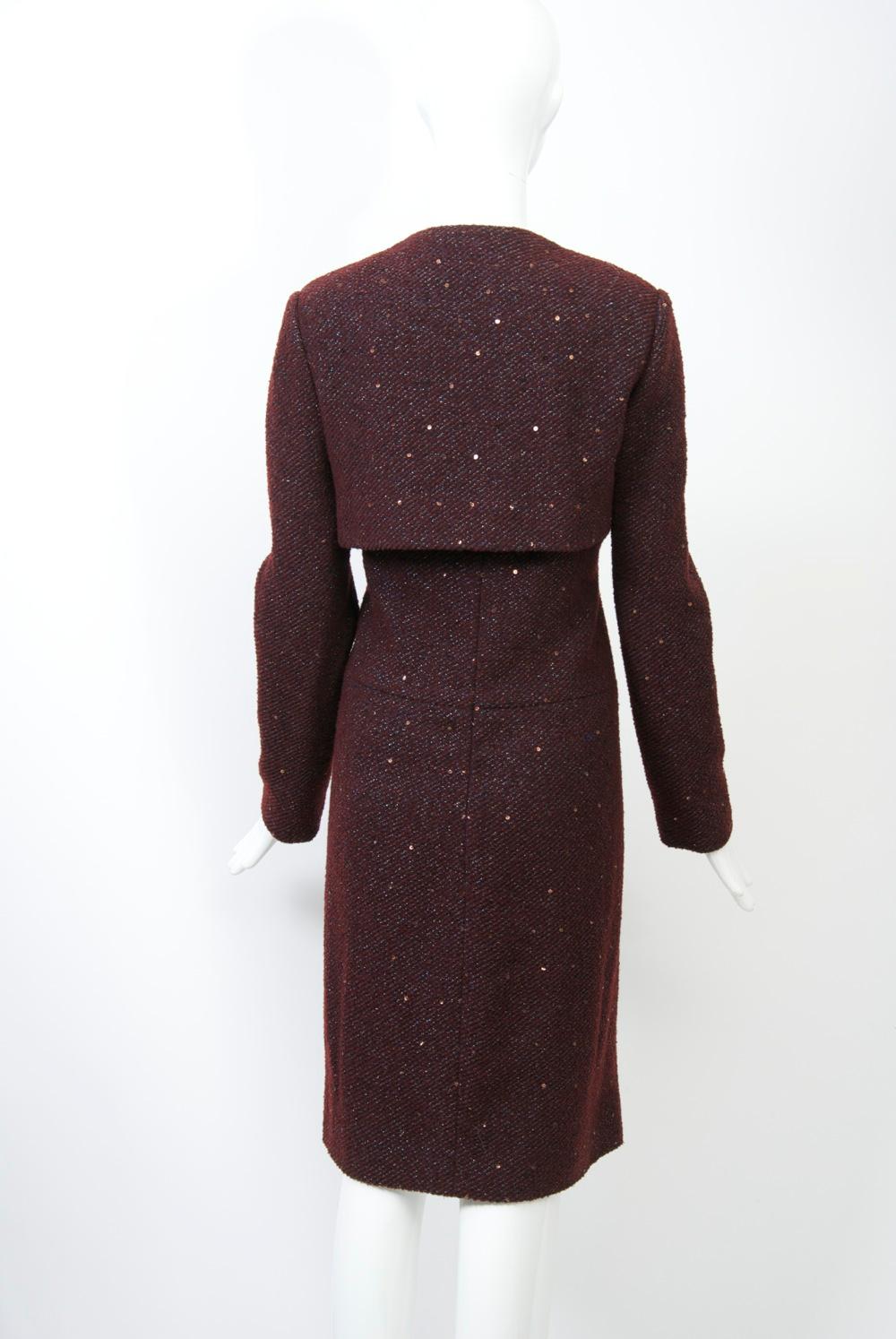 Women's Geoffrey Beene Burgundy/Metallic Dress and Jacket