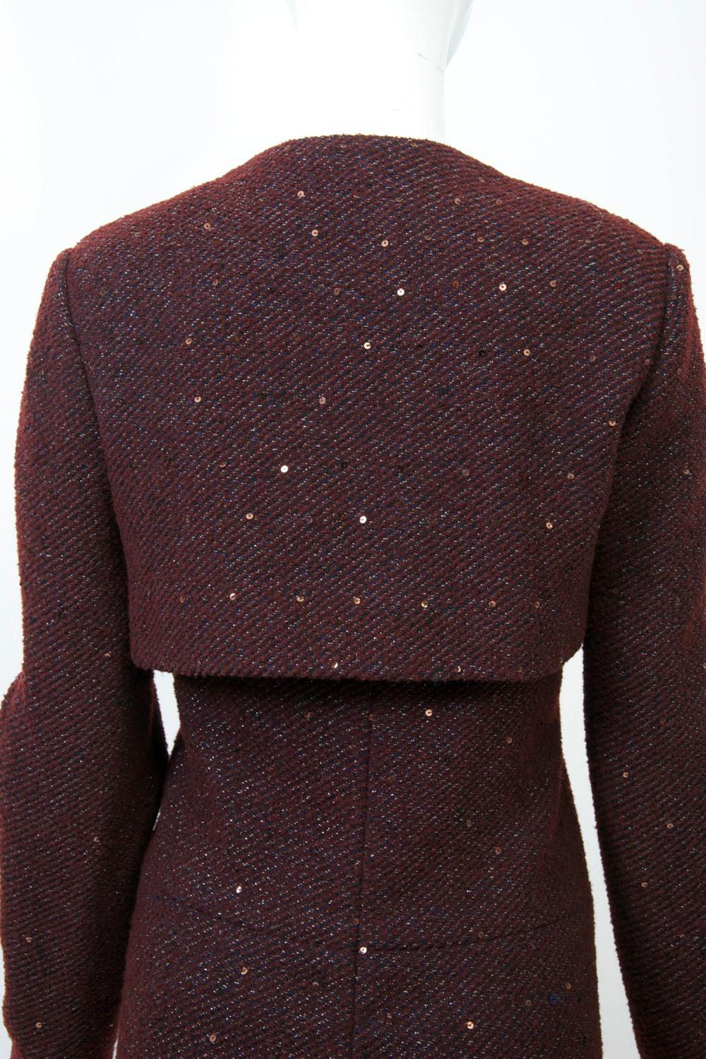 Geoffrey Beene Burgundy/Metallic Dress and Jacket 1