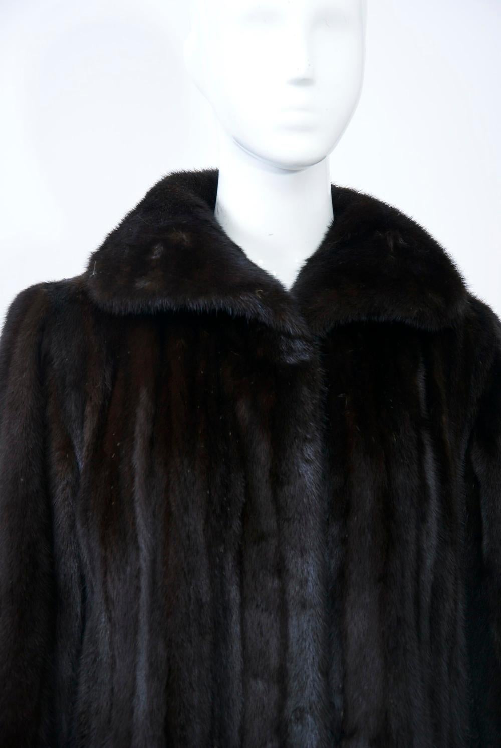 Black 1970s Dark Mink Coat