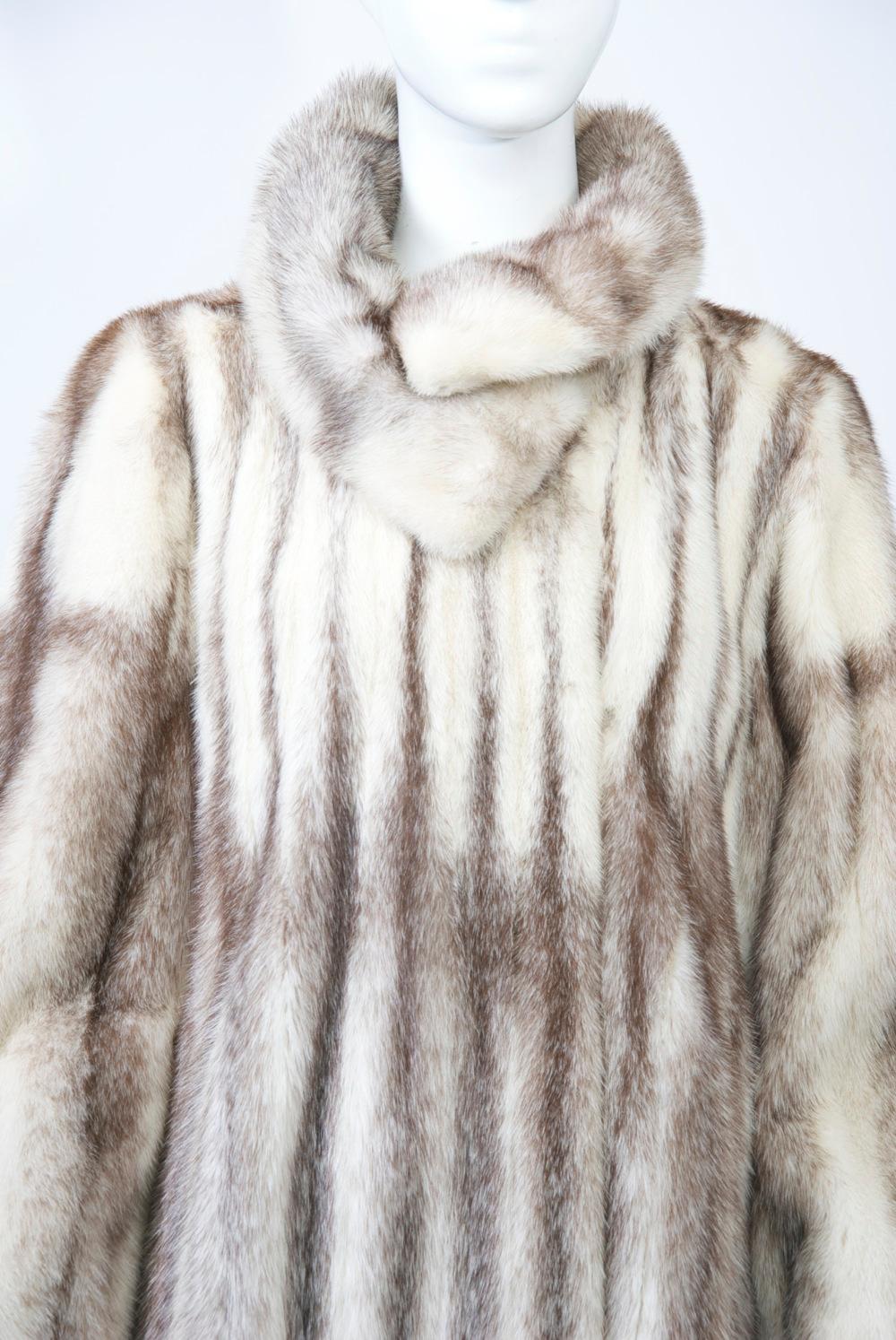 Tipped Light Mink Coat In Good Condition In Alford, MA