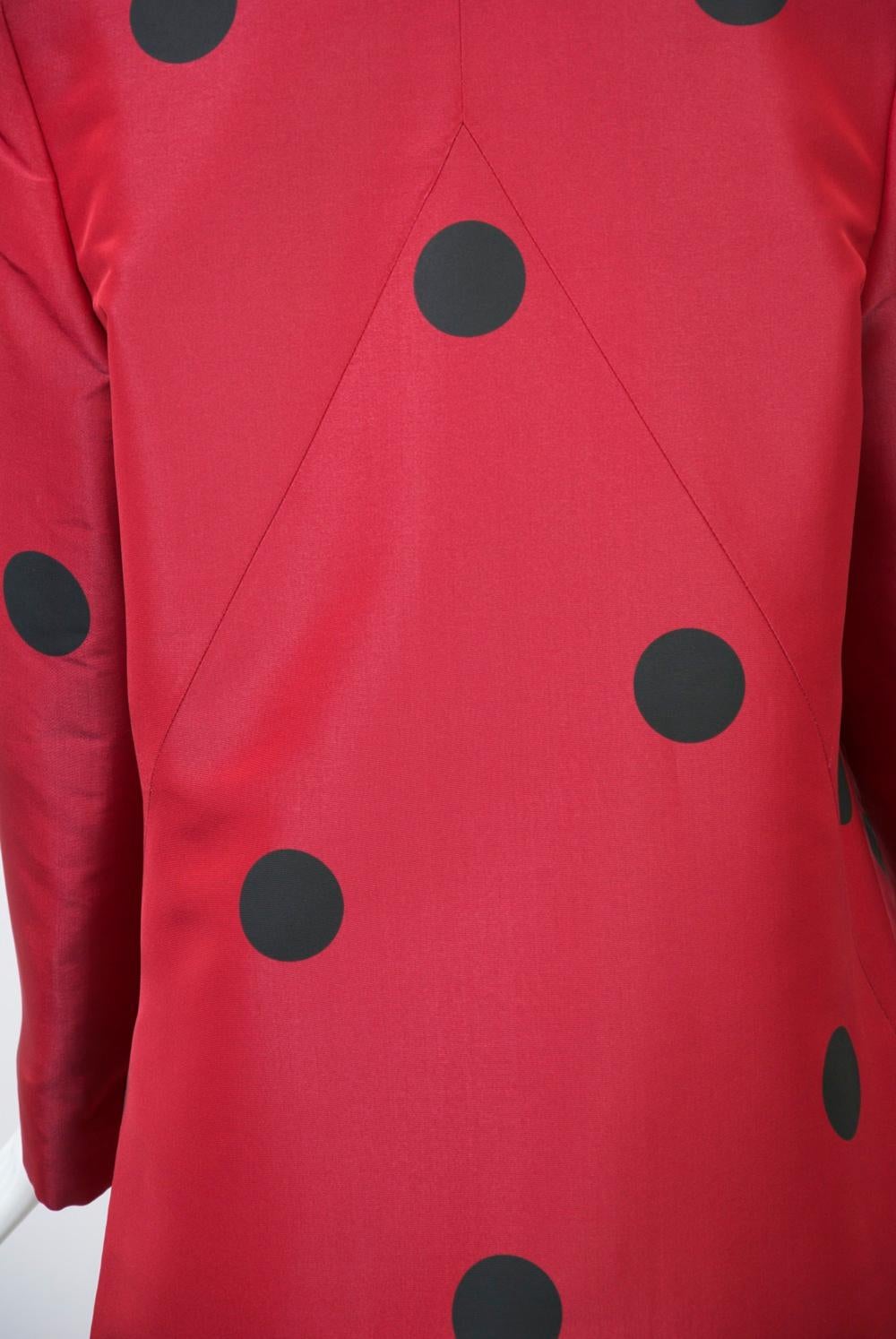 Geoffrey Beene Red and Black Silk Suit For Sale 2