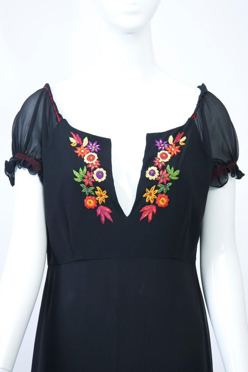 Black Etro Ethnic Embroidered Maxi Dress
