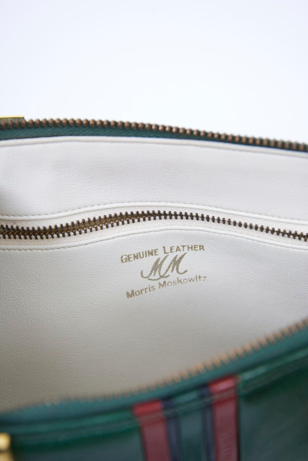 Morris Moskowitz Green Leather Handbag 2