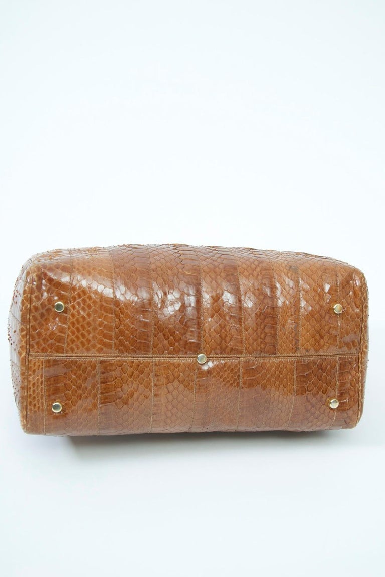 Morris Moskowitz Cognac Snake Bag For Sale 1