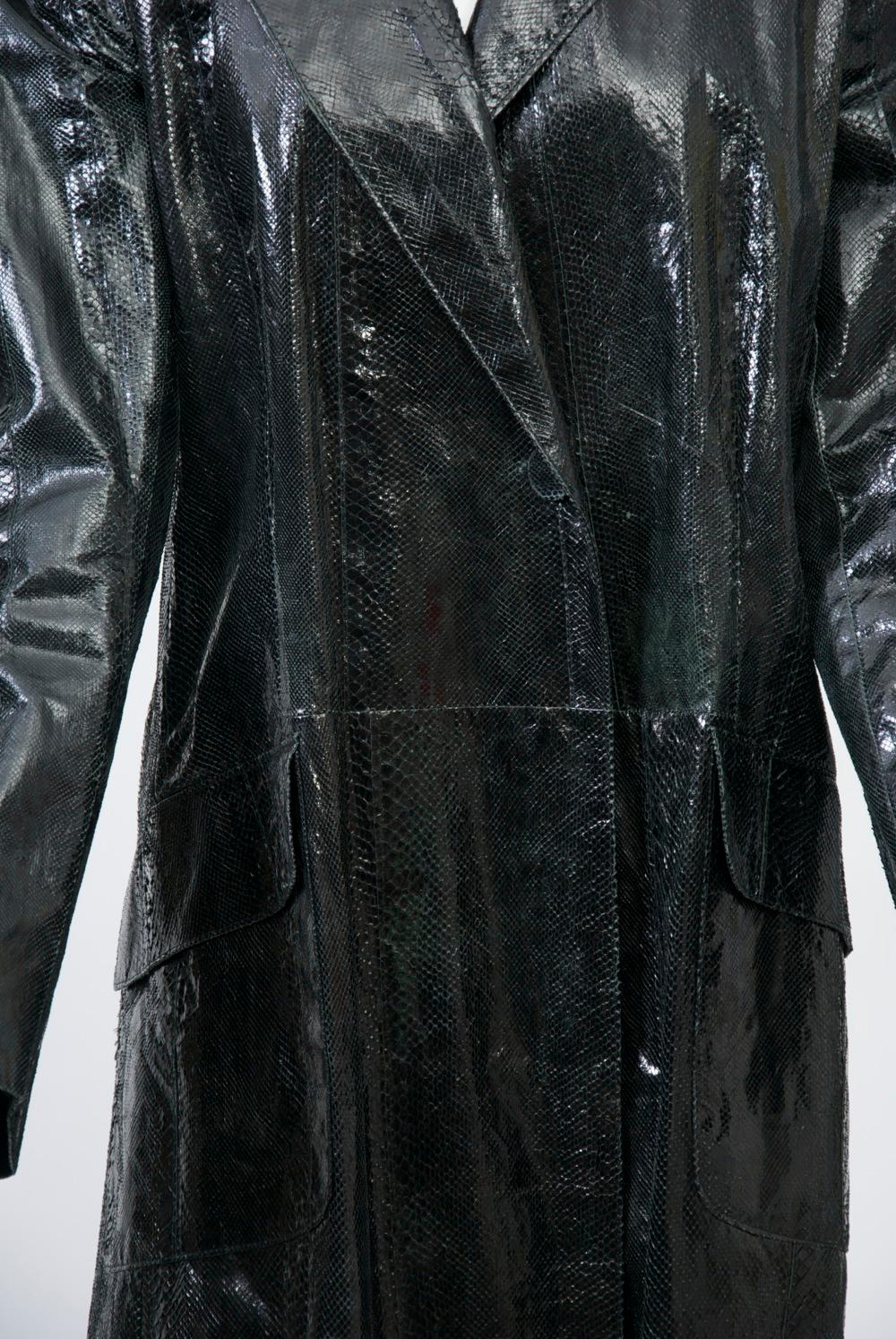 Black Genny Snakeskin Coat
