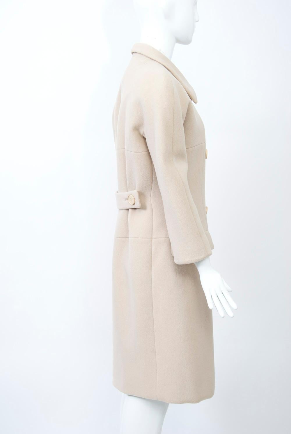 Women's Norell 1960s Beige Wool Coat