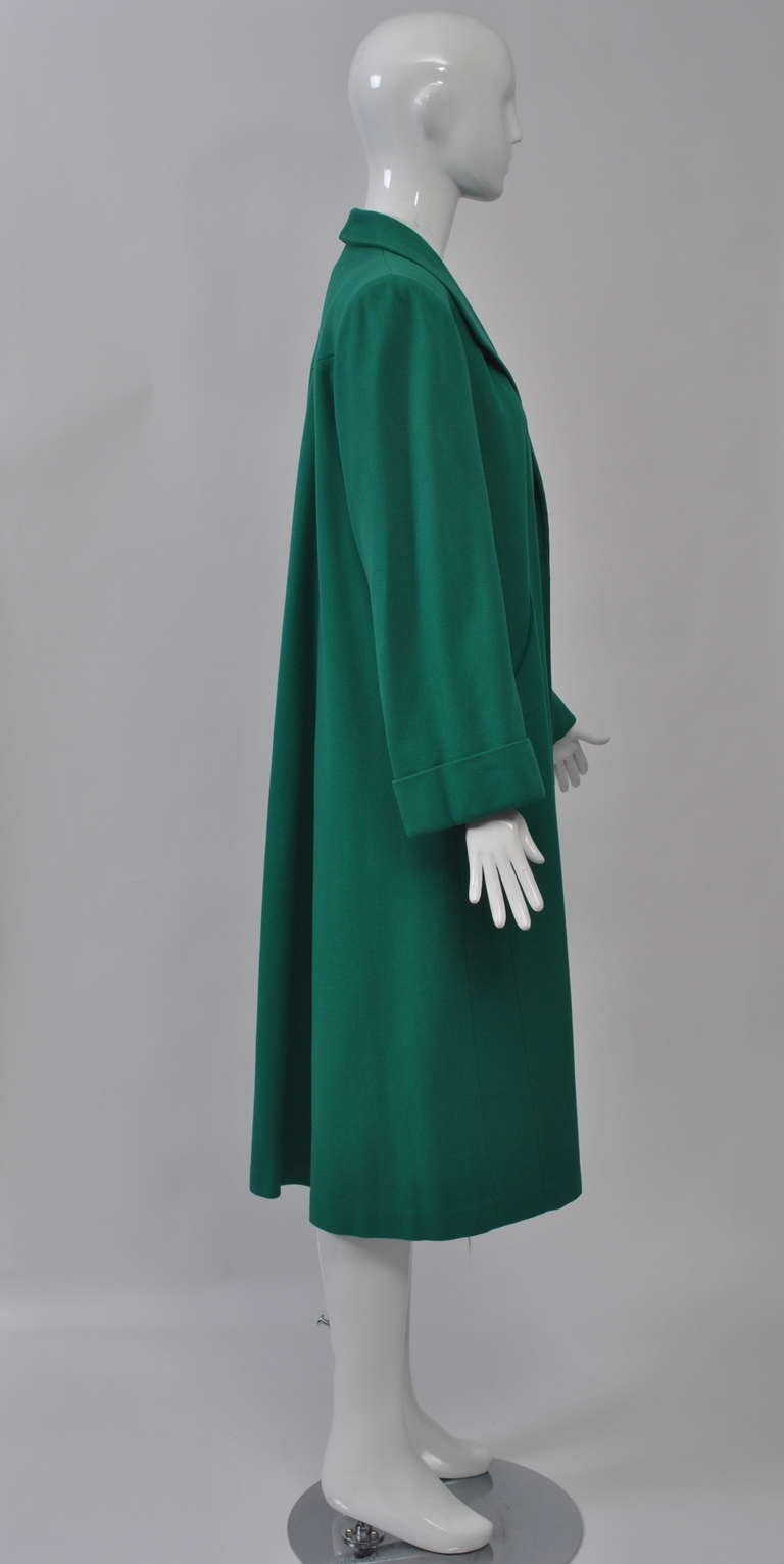 1940s Green Lightweight Wool Coat In Excellent Condition In Alford, MA