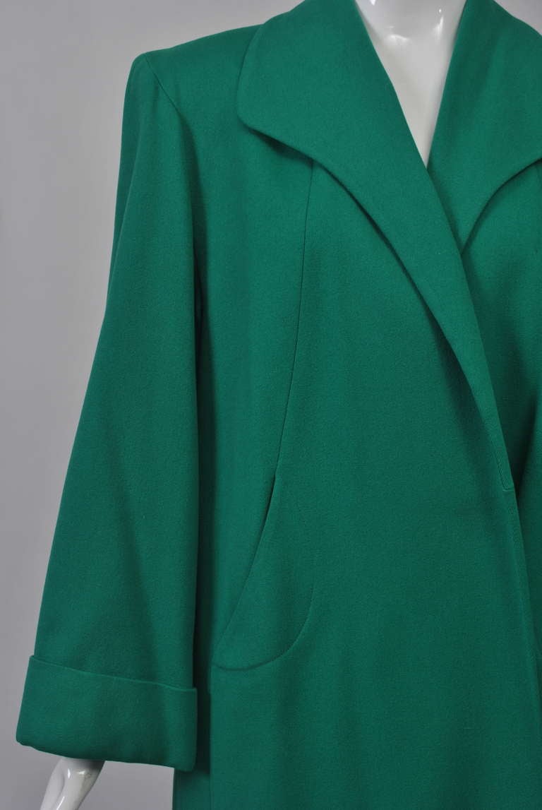 1940s Green Lightweight Wool Coat 2