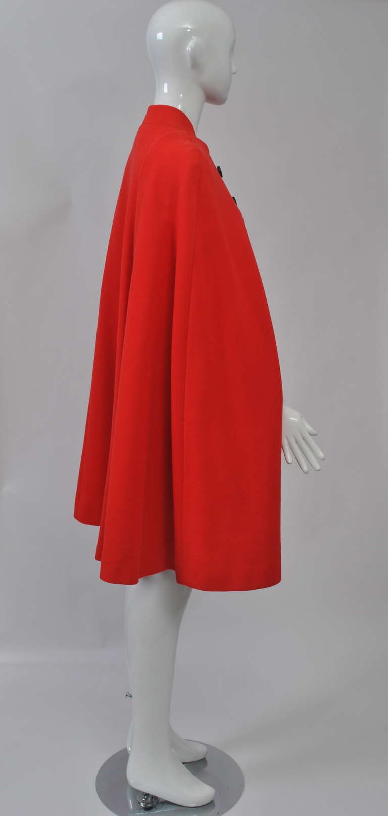 Mam'selle 1970s Red Wool Knit Cape 1