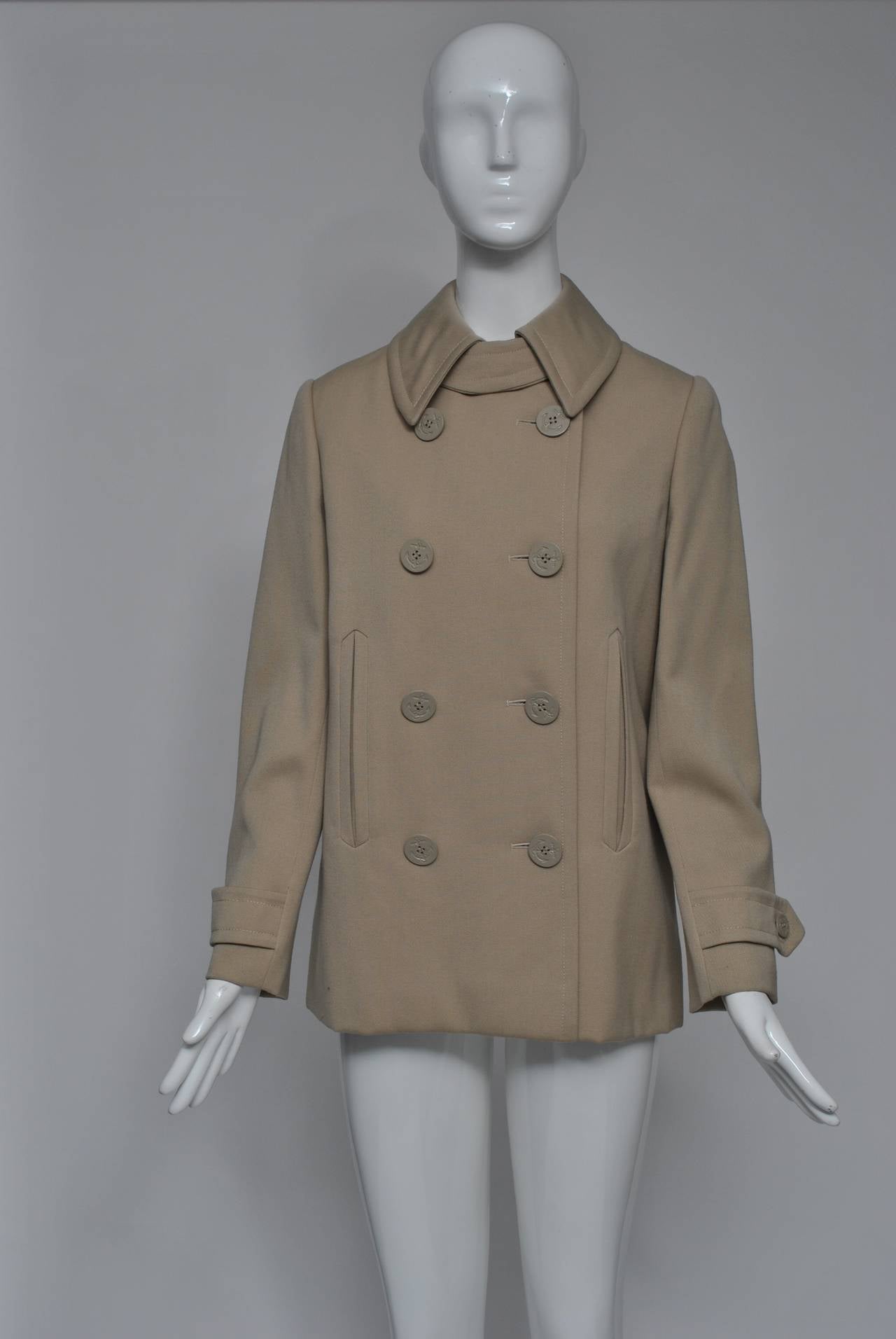 Bill Blass 1970s Pea Coat In Excellent Condition For Sale In Alford, MA