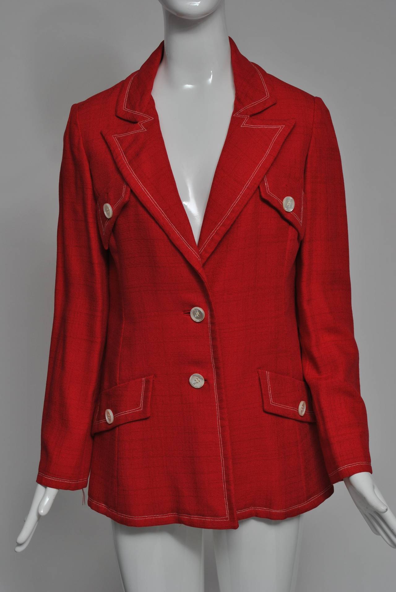 Oscar de la Renta Red Blazer 1