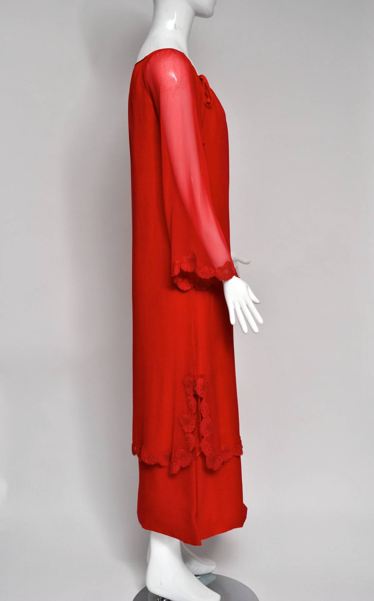 Women's Sibley Coffee Red Chiffon Gown