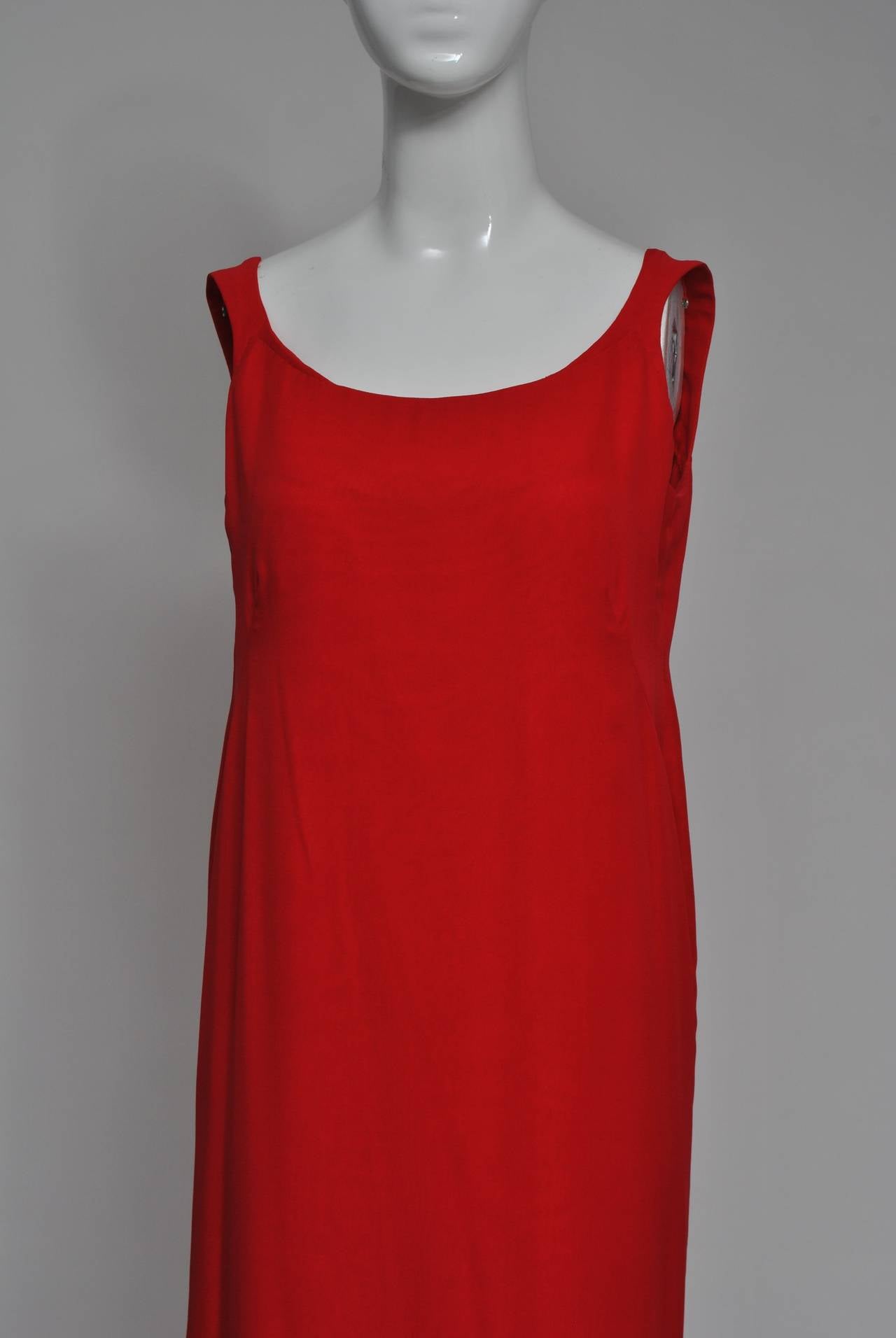 Sibley Coffee Red Chiffon Gown 4