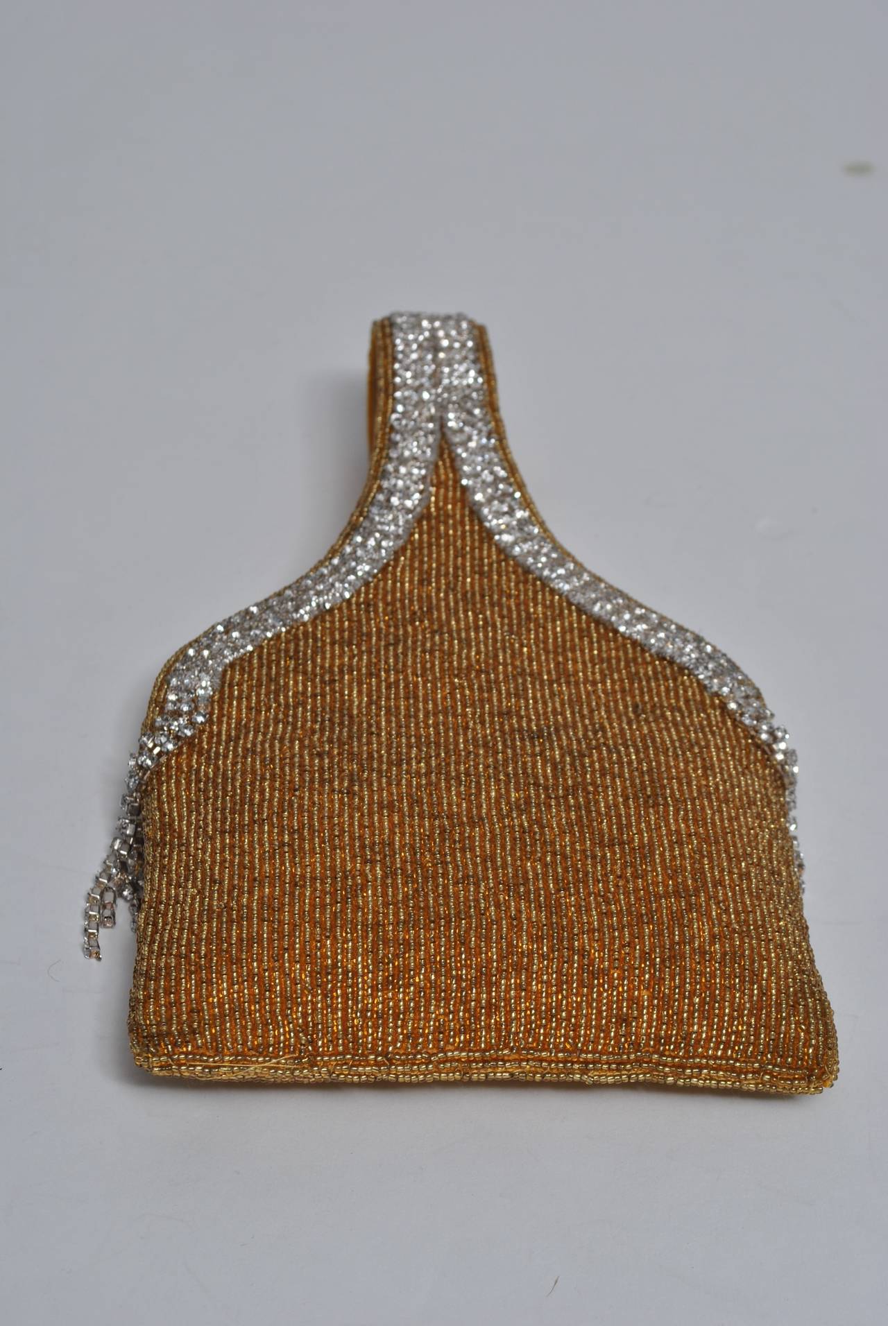 Women's Gold-beaded and Rhinestone Evening Bag