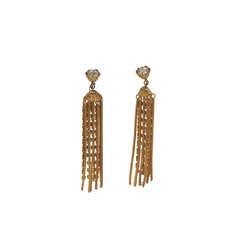 Napier gold chain and rhinestone earrings 8
