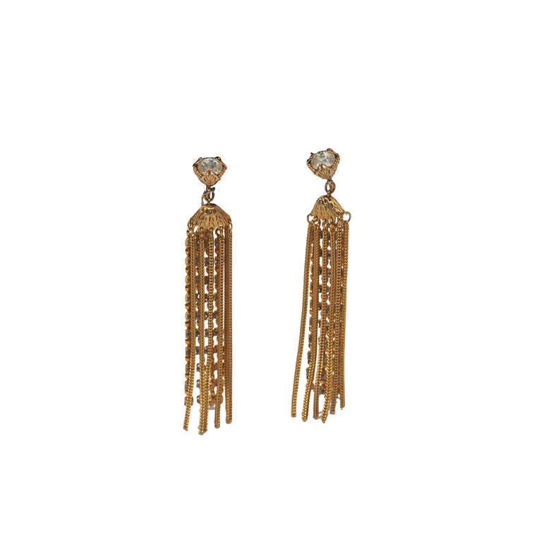 Napier gold chain and rhinestone earrings