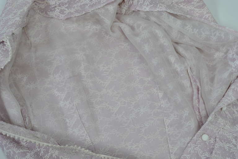 Embroidered Lavender 1950s Summer Dress For Sale 1