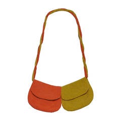 Retro Orange/Yellow Beaded Bag