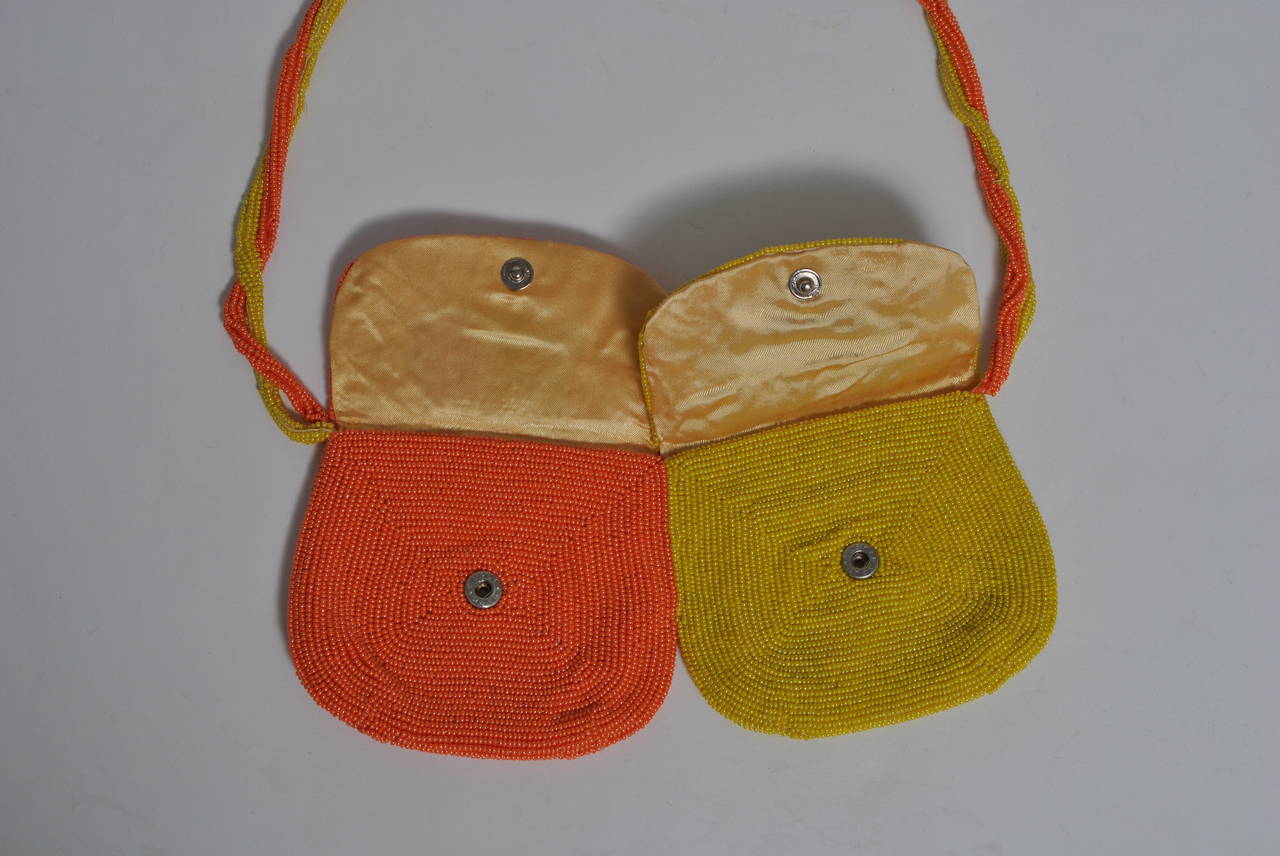 Orange/Yellow Beaded Bag 1