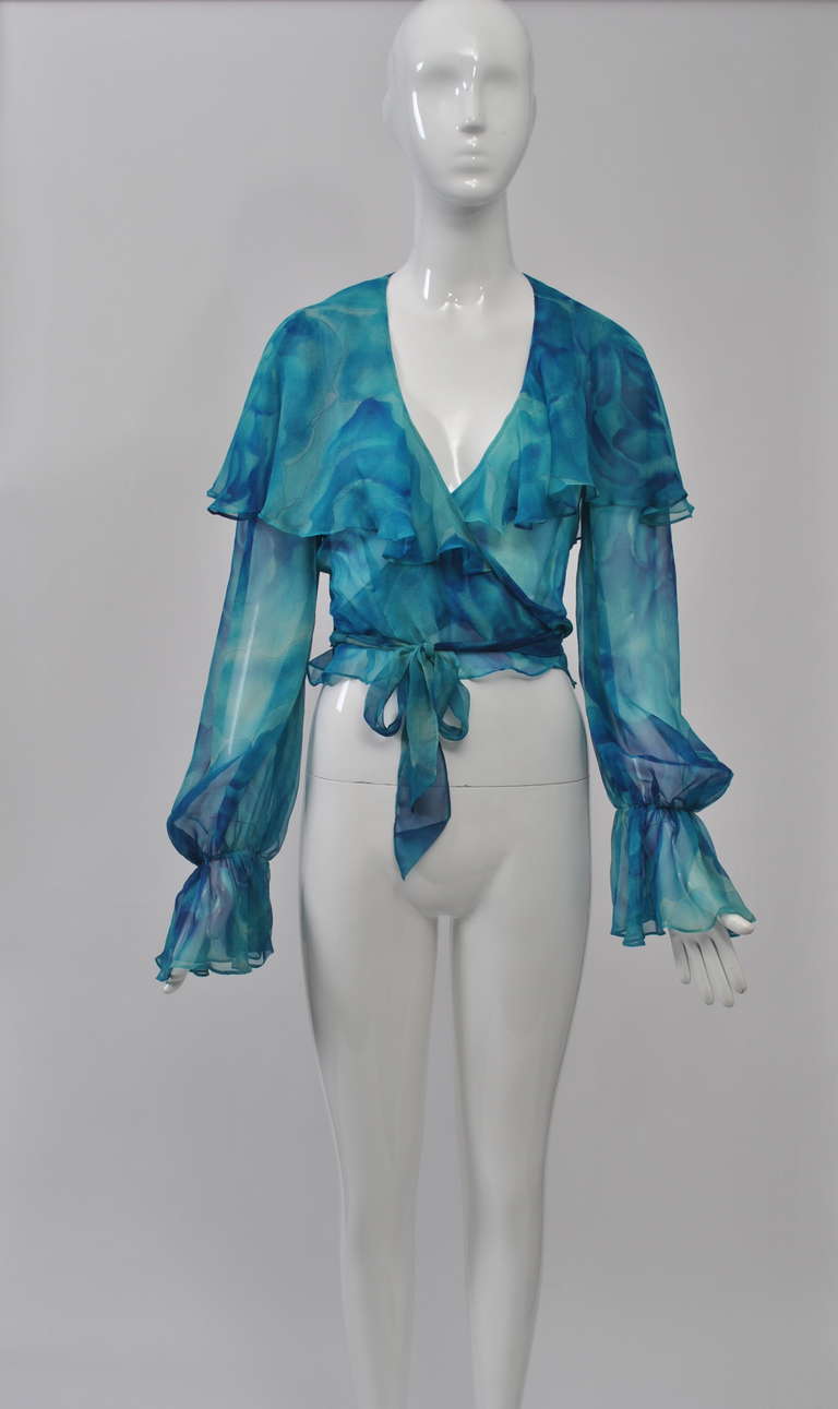 Valerie Porr designed a line of bohemian clothing during the 1970s and early '80s for her boutique in Soho and high-end retailers. Wrap tops were her tour de force, and she excelled at her choice of fabrics, many of them imported from France. This